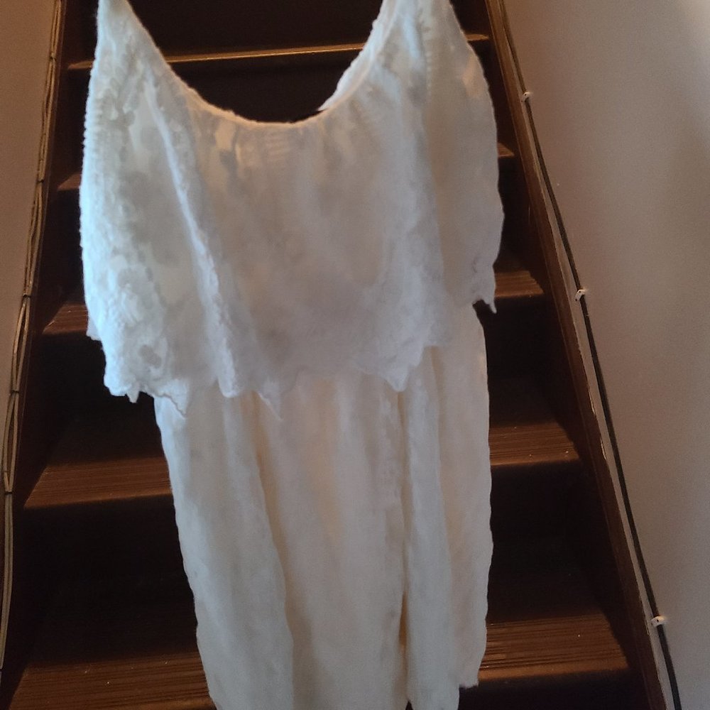 Short white summer dress